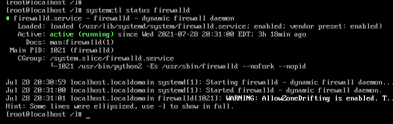 firewalld 서비스 확인