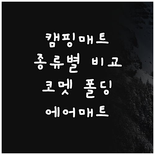 캠핑매트 종류별 비교 코멧 폴딩매트부