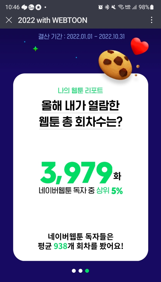  나의 네이버 웹툰 리포트, 상위 5%