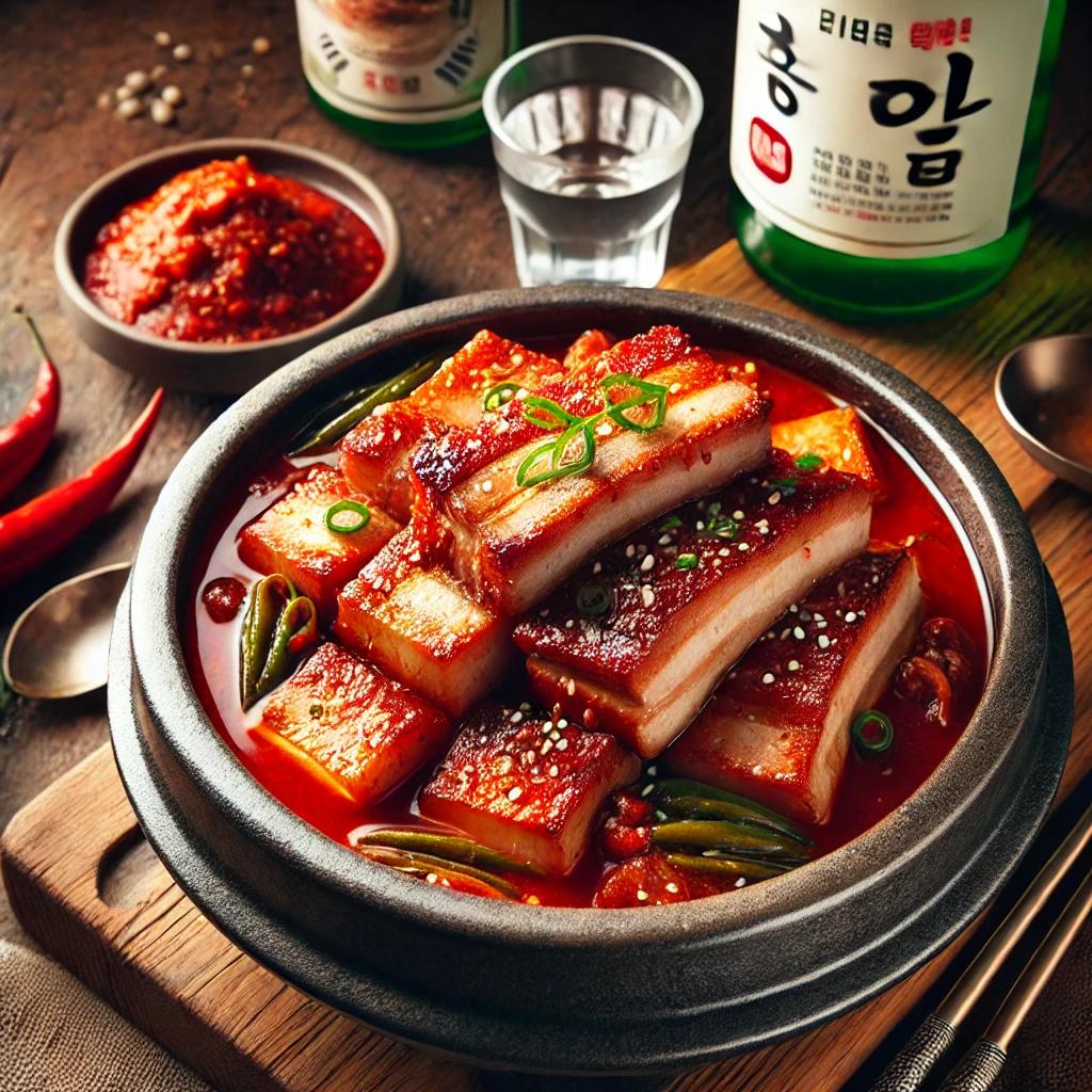 소주 안주에 똭! 삼겹살을 넣은 고추장찌개