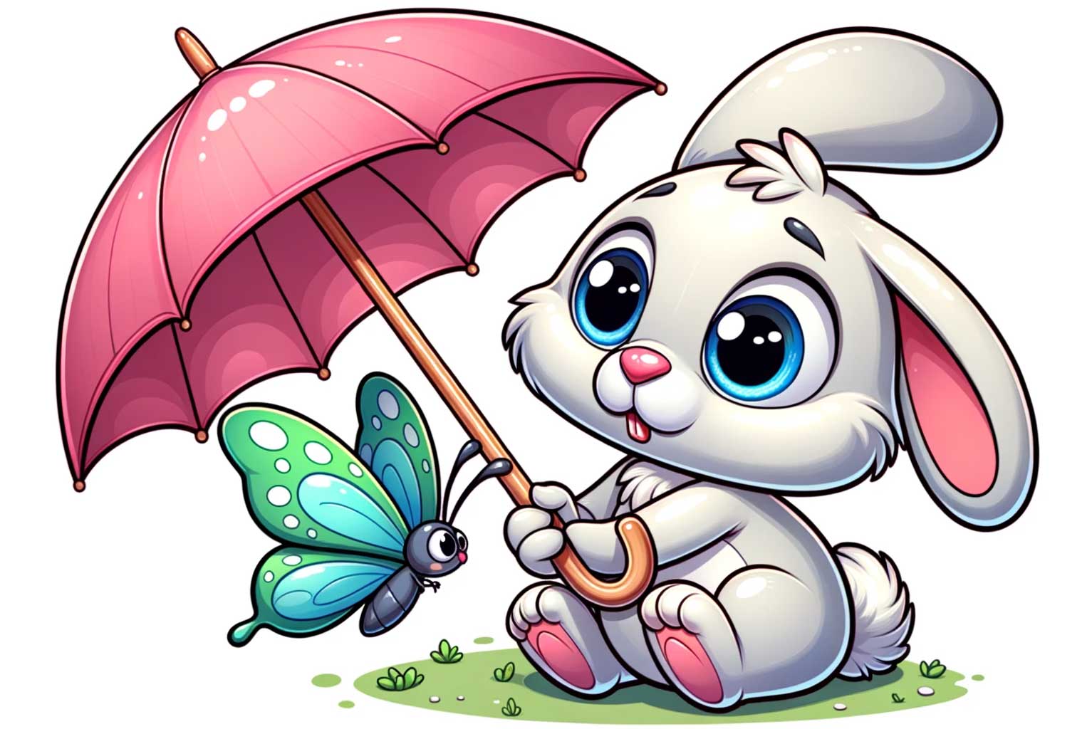우산 쓴 토끼