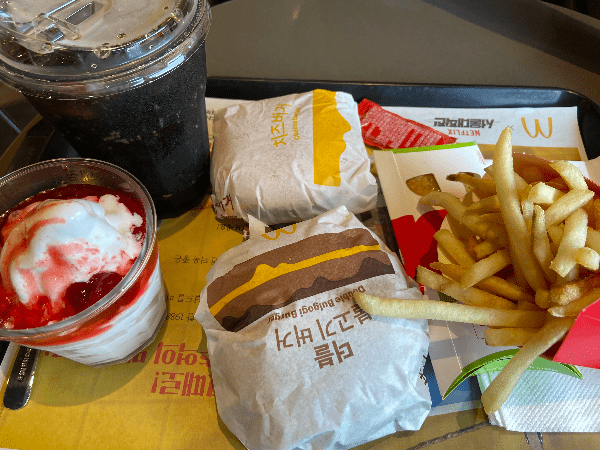 맥도날드 더블불고기 버거와 치즈버거 셋트