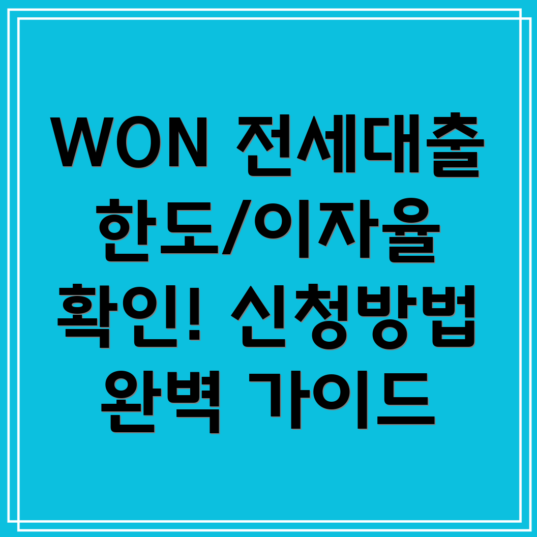 우리은행 WON 전세대출