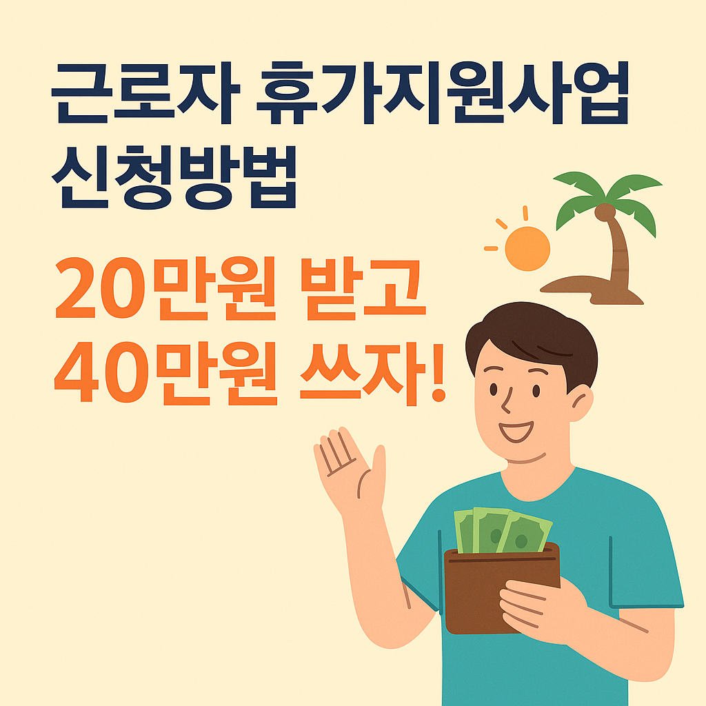 근로자 휴가 지원 사업 신청방법 포스터