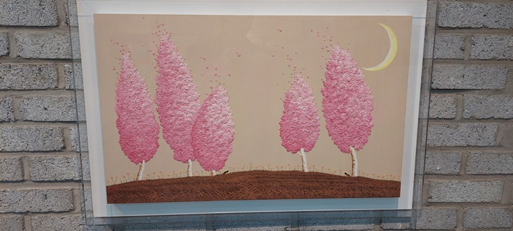 분홍 꽃 나무