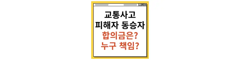  교통사고 피해자 동승자 합의금 책임은 누구?