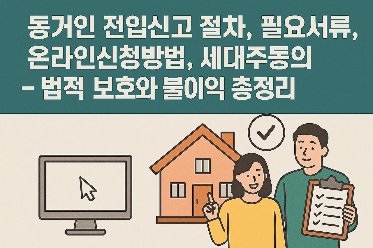 동거인 전입신고 절차, 필요서류, 온라인신청방법, 세대주동의 - 법적 보호와 불이익 총정리 이미지