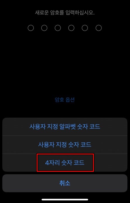 아이폰 비밀번호 4자리
