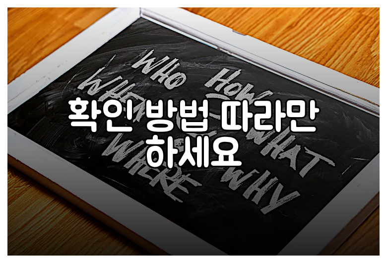확인 방법 따라만 하세요