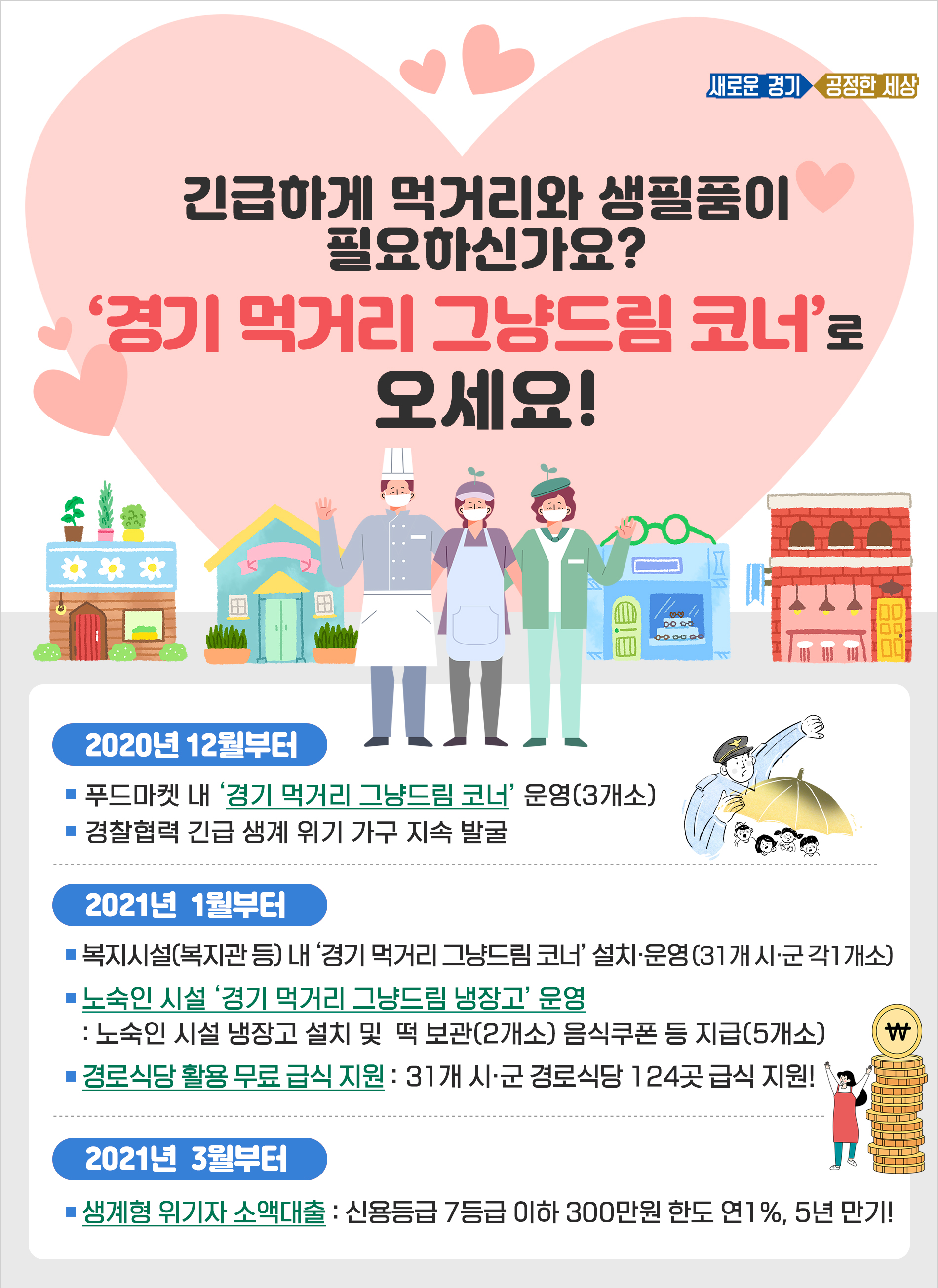  긴급하게 먹거리와 생필품이 필요하신가요?
