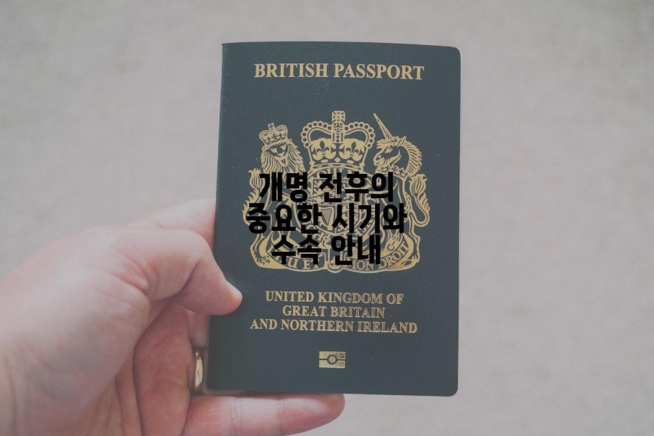 개명 전후의 중요한 시기와 수속 안내