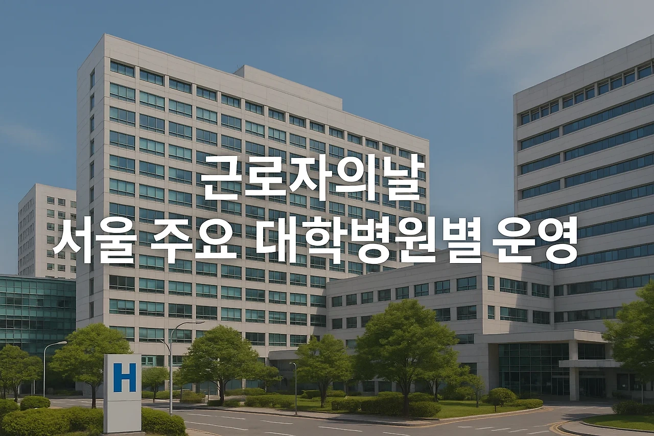 2025년 5월 1일 근로자의날, 서울 병원·응급실 운영 정보 총정리!