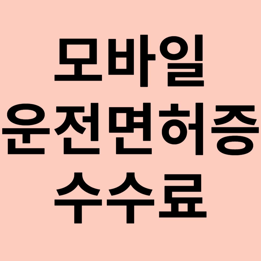 모바일 운전면허증 수수료 안내 관련 이미지