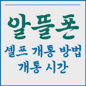 알뜰폰 개통방법&#44; 셀프개통&#44; 개통 가능 시간 알아보기 편의점 유심