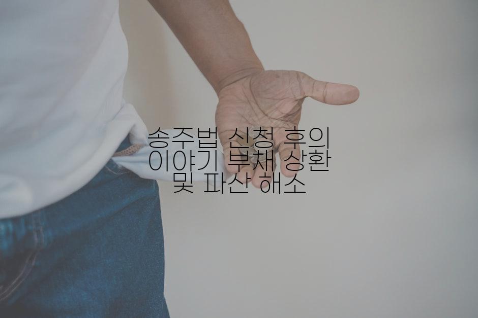 송주법 신청 후의 이야기 부채 상환 및 파산 해소