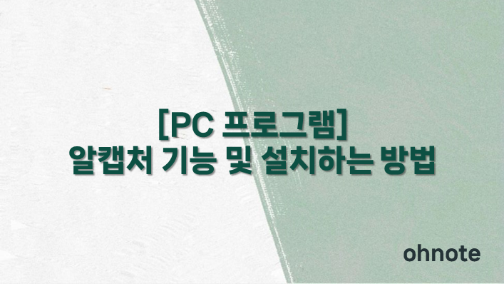 알캡처 기능 및 설치