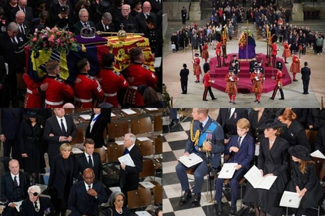  英여왕 장례식장에서 본 실내 노마스크의 상징적 모습들 VIDEO: Funeral of Queen Elizabeth II