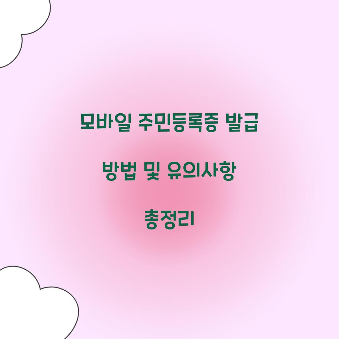 모바일 주민등록증 발급