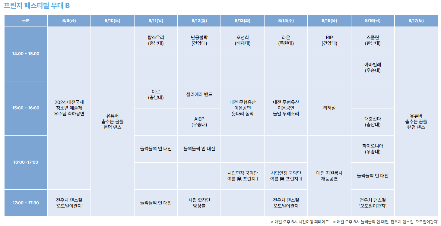 2024 대전 0시 축제 프로그램 & 라인업19
