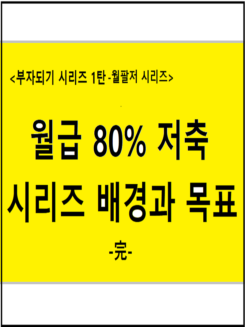  월급 80%저축 시리즈 :: 사회초년생 제테크 5편 - 배경과 목표 <완>