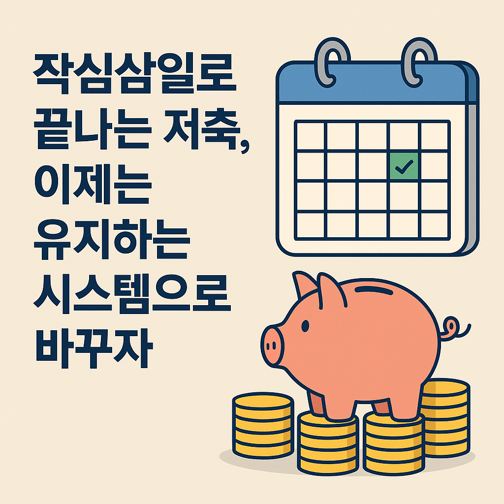 작심삼일로 끝나는 저축, 이제는 유지하는 시스템으로 바꾸자