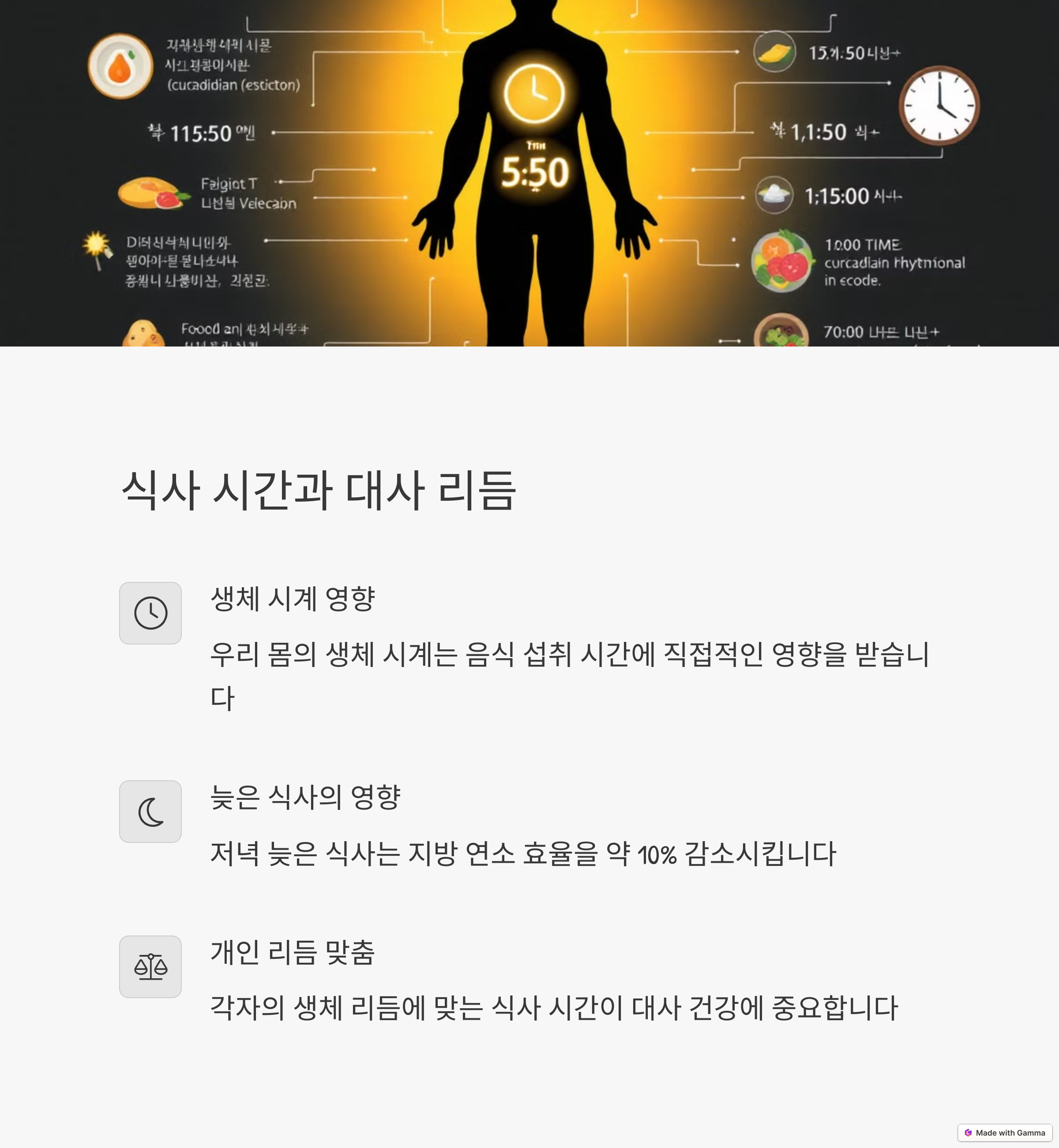 식사 시간과 대사 리듬