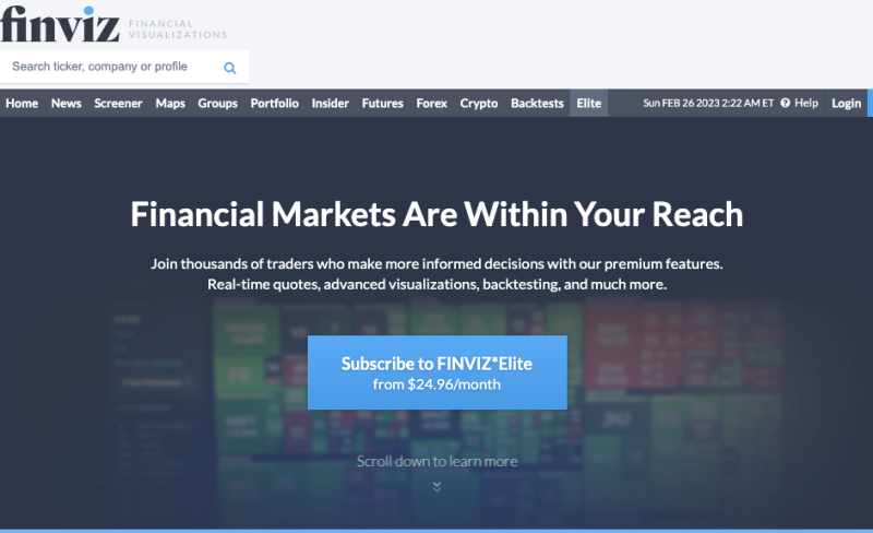  핀비즈닷컴(FINVIZ)에 대하여 (엘리트 유료 구독은 필요한가?)