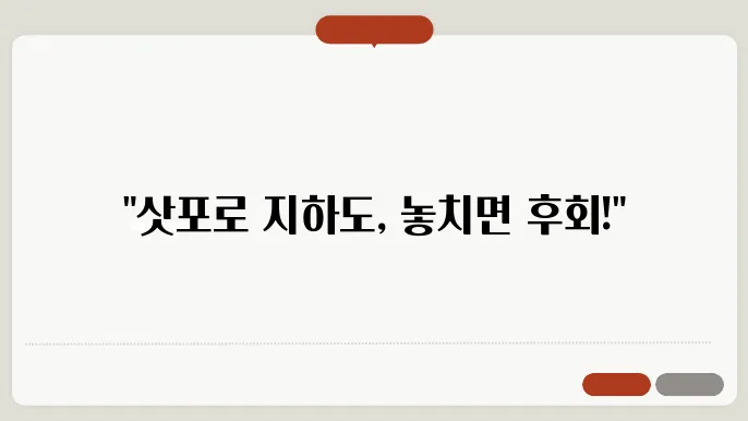 삿포로 지하도 상장 과 연상 하는 이번 100% 후회합니다!