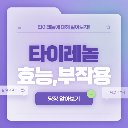  타이레놀 효능과 부작용