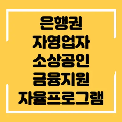 은행권 자영업자 소상공인 금융지원 자율프로그램 섬네일