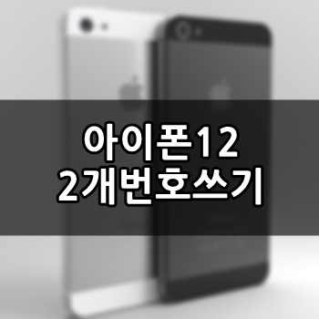  아이폰12 하나로 휴대폰번호 2개를 쓸 수 있어요