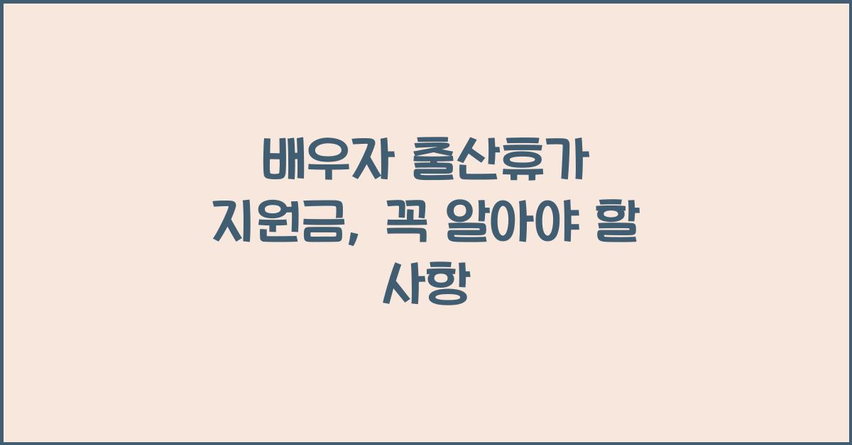 배우자 출산휴가 지원금