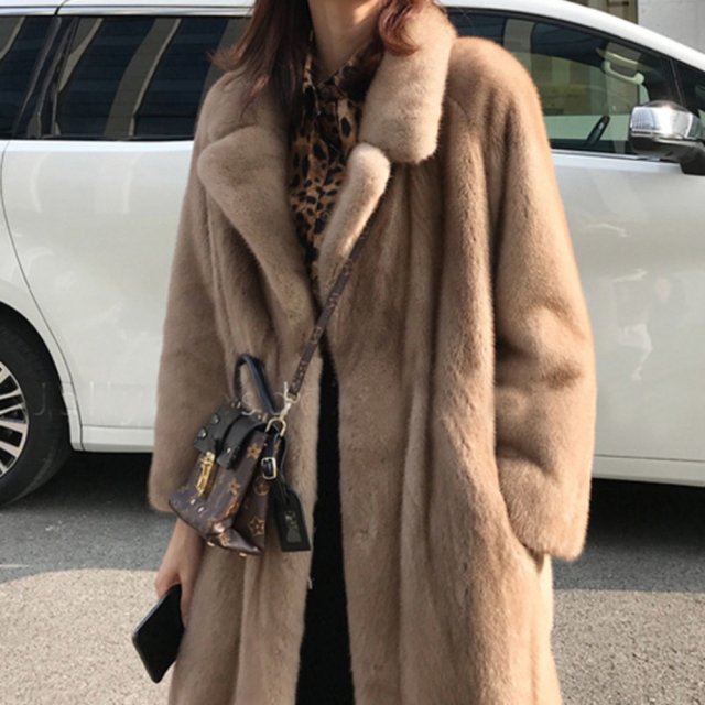 페이크 퍼코트 여성 모피 코트 밍크 에코 하프 겨울
