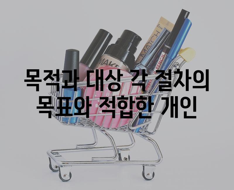 목적과 대상 각 절차의 목표와 적합한 개인