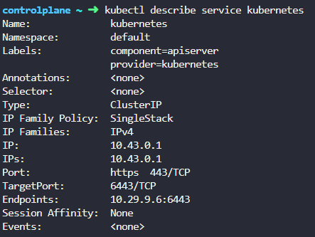 kubectl describe service &lt;NAME&gt;