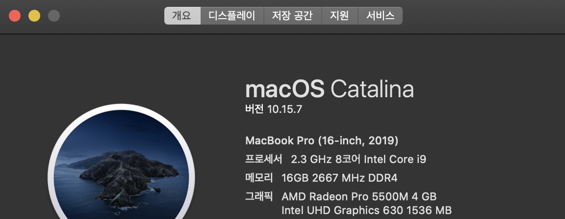 Macbook Pro 2019 16인치 고급형