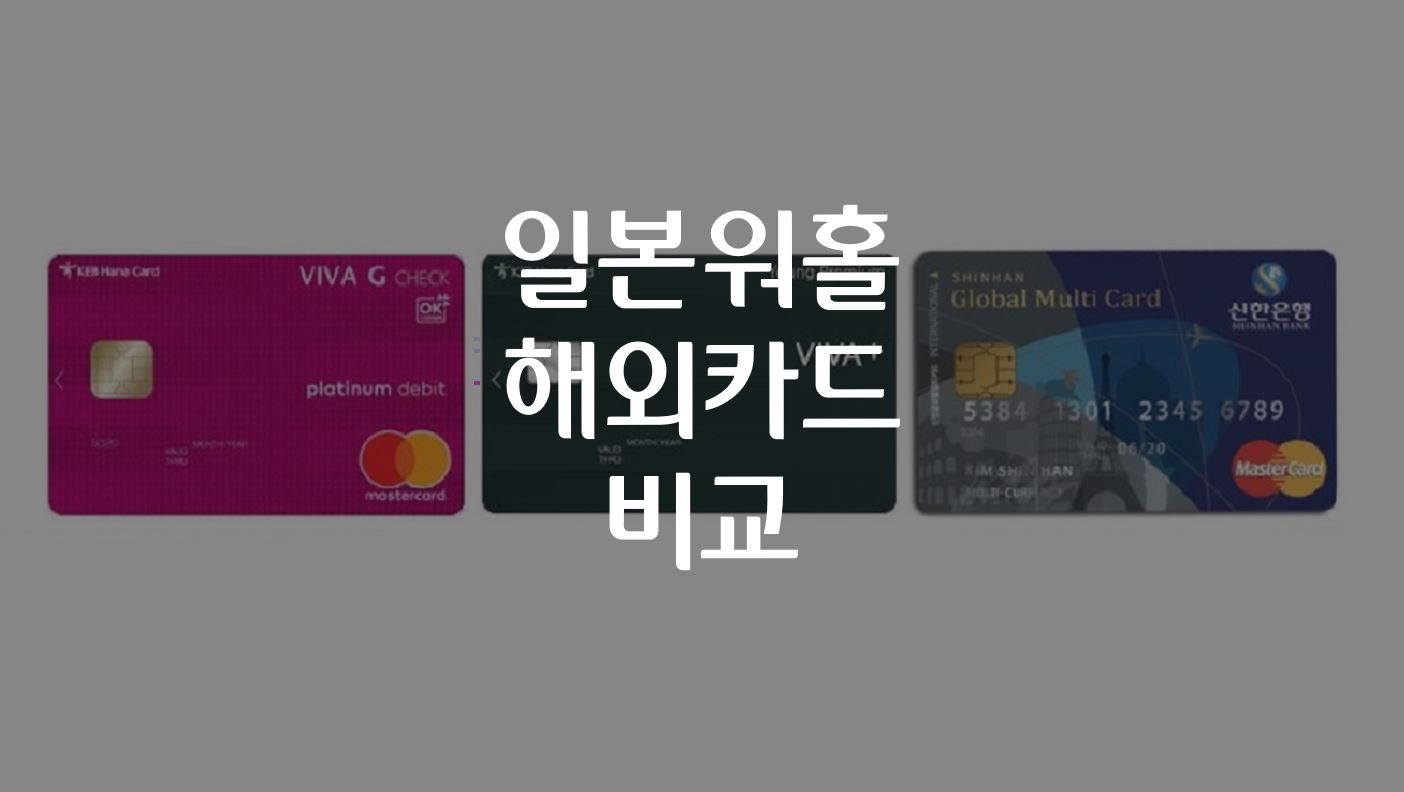  일본워홀 해외카드 비교 (하나 비바G 플래티늄 / 하나 비바플러스 / 신한글로벌멀티카드)
