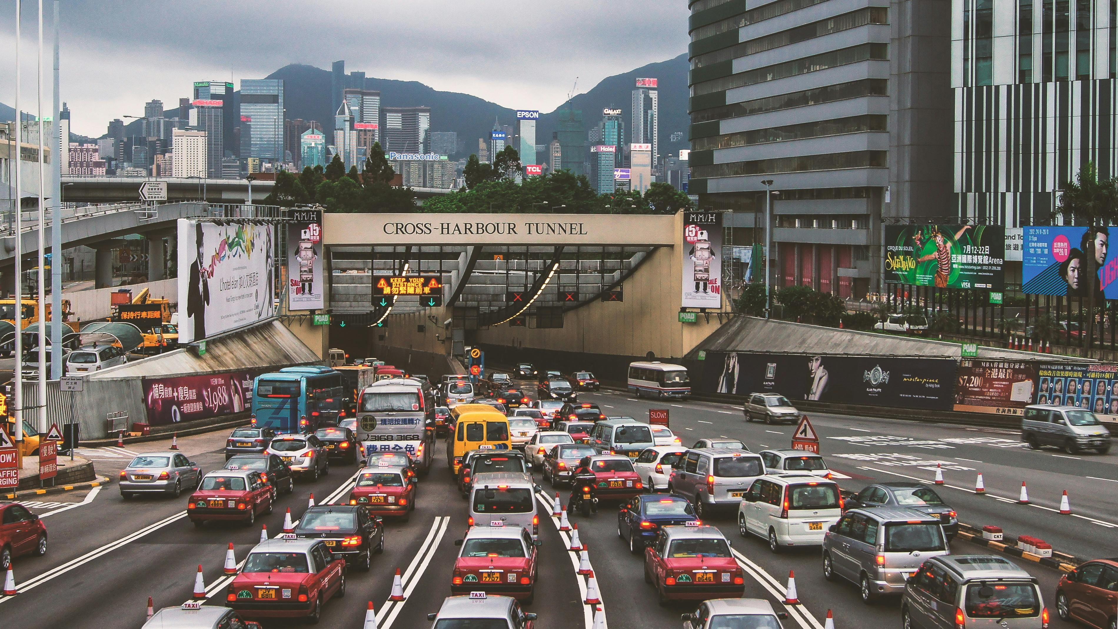 tollgate &amp; traffic jam