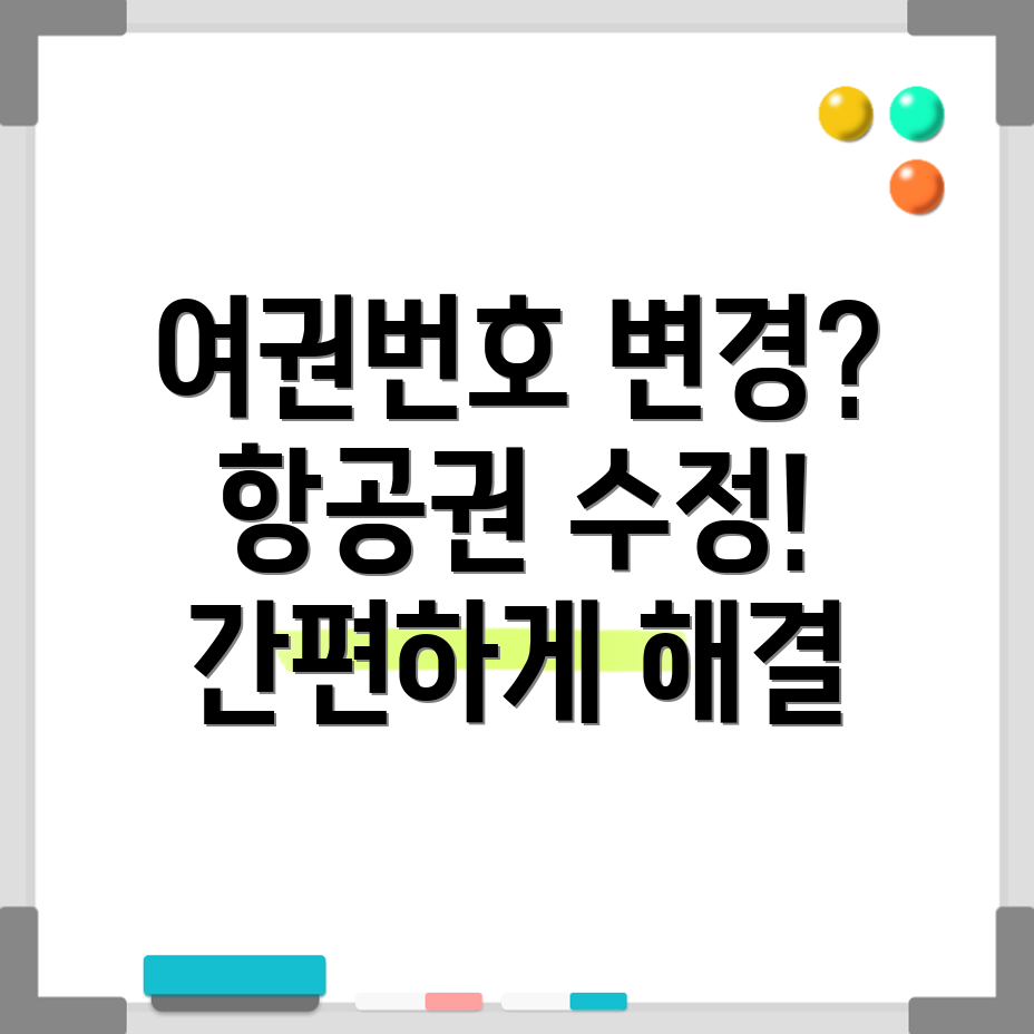 항공권 여권번호 변경
