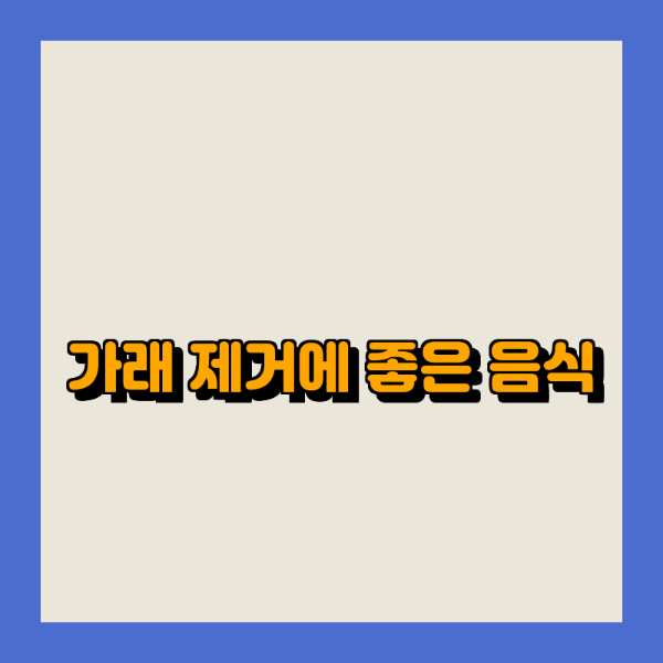 가래 제거에 좋은 음식