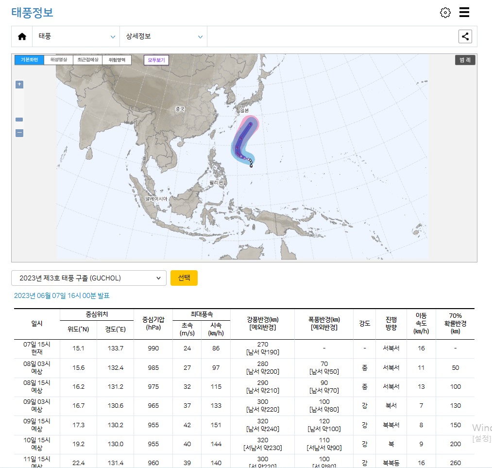 태풍 실시간 8