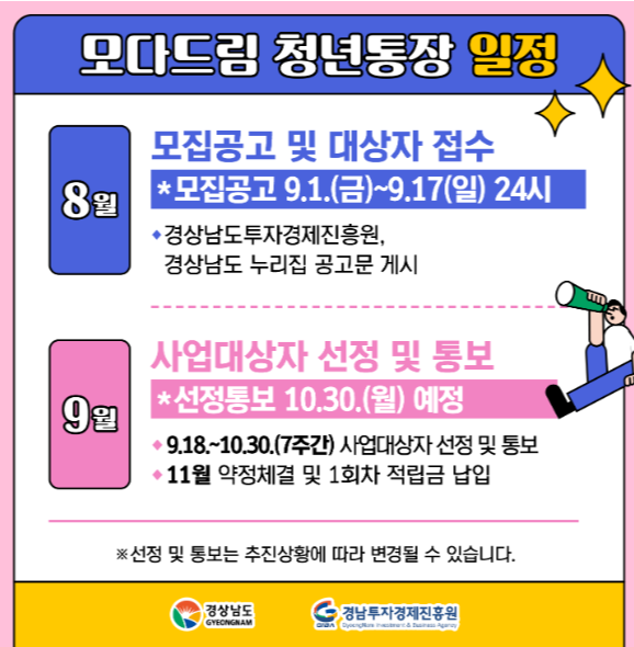 모다드림 청년통장 신청일정