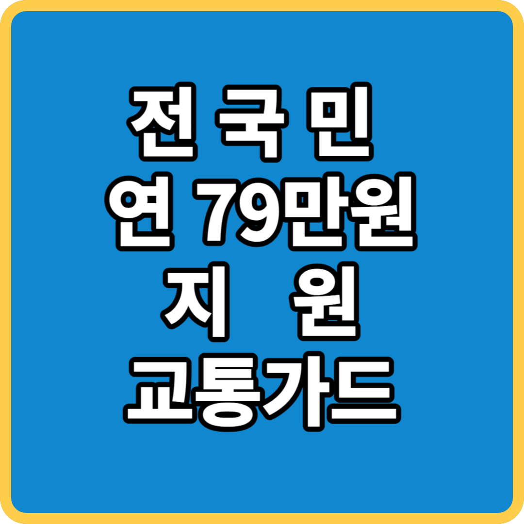 전 국민 연 79만원 지원 교통지원 카드