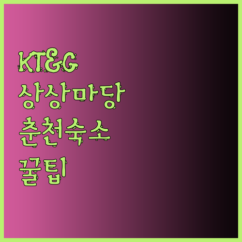 KT&G상상마당춘천스테이호텔 꿀팁 대