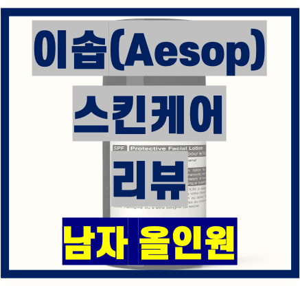  남자스킨케어 이솝(Aesop) 올인원 제품 리뷰(로션과 선크림을 한번에)