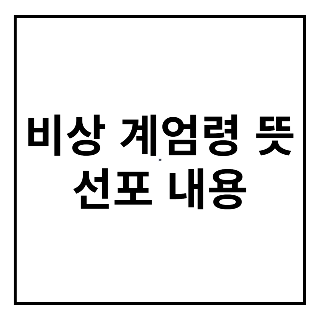 비상 계엄령 뜻 선포 내용 나라 상황 우리 생활의 변화는?