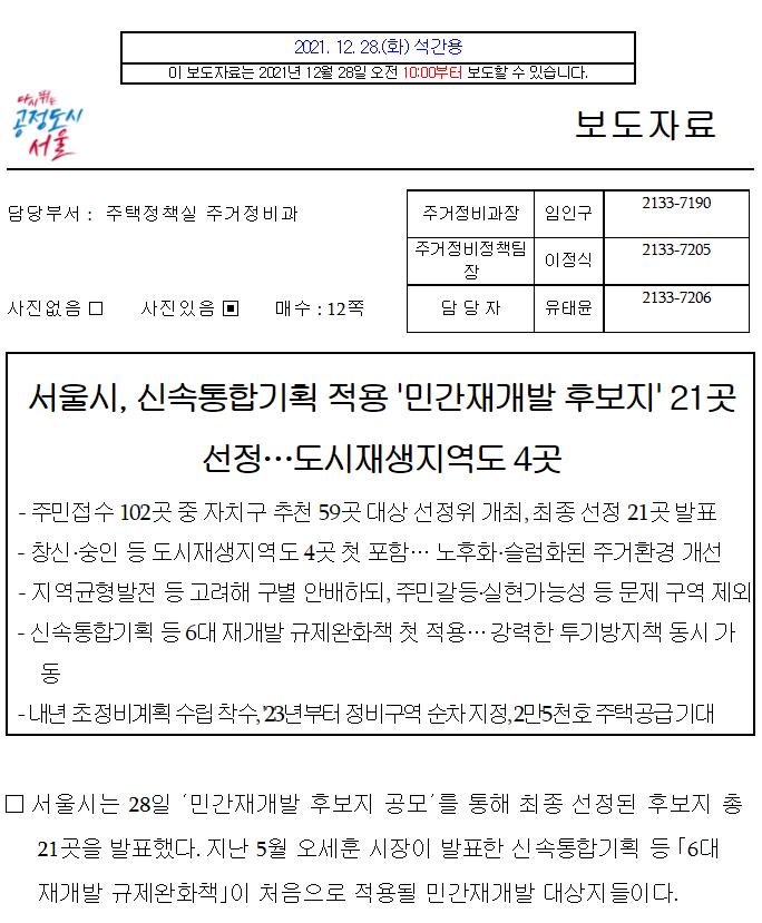  서울시 신속통합 재개발 시장전망과 사업성 분석