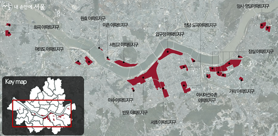 서울시 내 아파트지구 현황(자료:서울시)