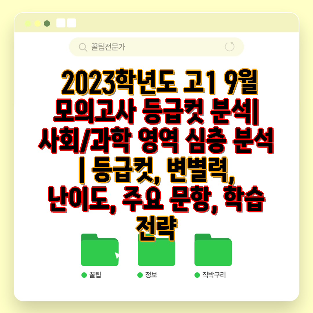  2023학년도 고1 9월 모의고사 등급컷 분석 사회과