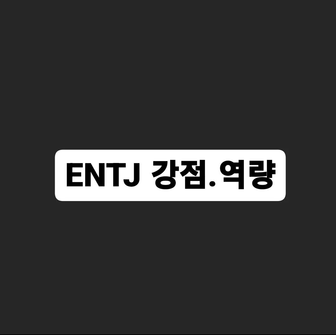  ENTJ 강점 및 역량